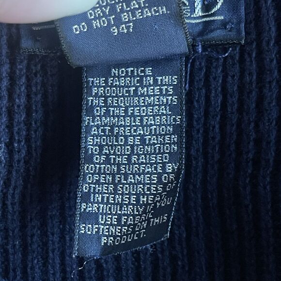 Lands End Sweater Men Large Blue Textured Button Up Grandpacore Vintage Nautical - Picture 5 of 10